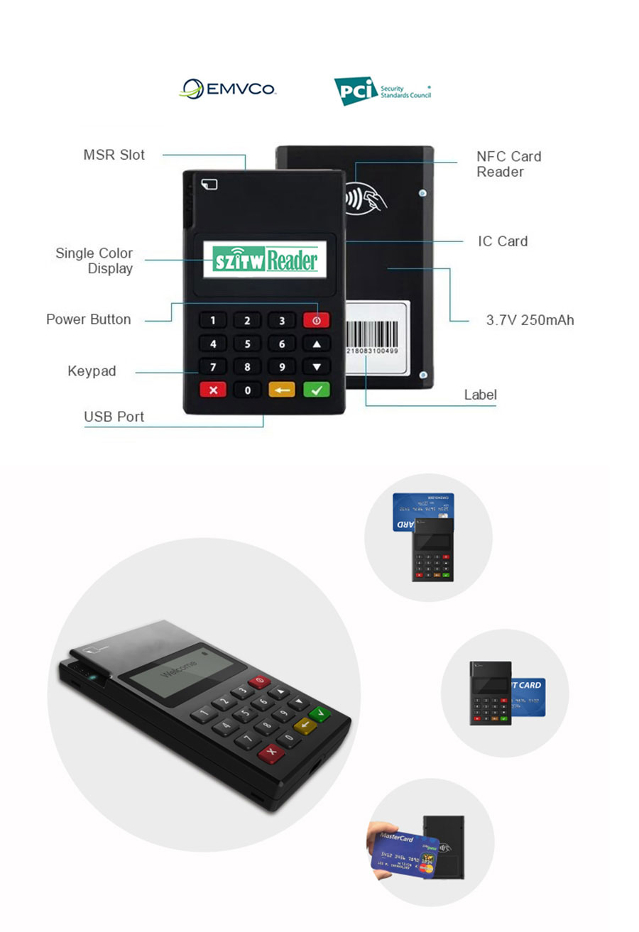 MSR EMV RFID Card Reader Pinpad Bluetooth MPOS factory